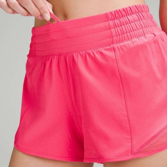 lululemon athletica Pants - Lululemon Hotty Hot High-Rise Lined Short 2.5" size 4 Lip Gloss Pink